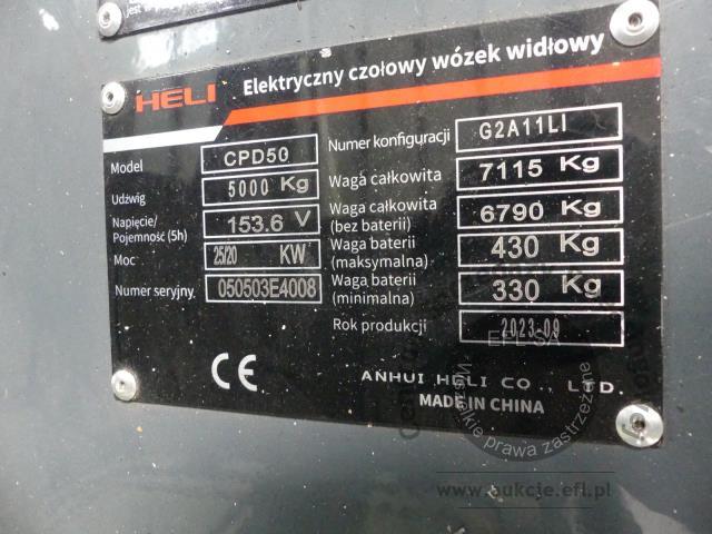 12 - Wózek widłowy elektryczny HELI CPD50-G2A11LI 2023r.