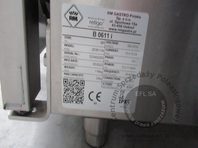 13 - Elektryczny piec konwekcyjno parowy bojlerowy RM GASTRO / RETIGO model 2E0611IA 2022r + podstawa + okap