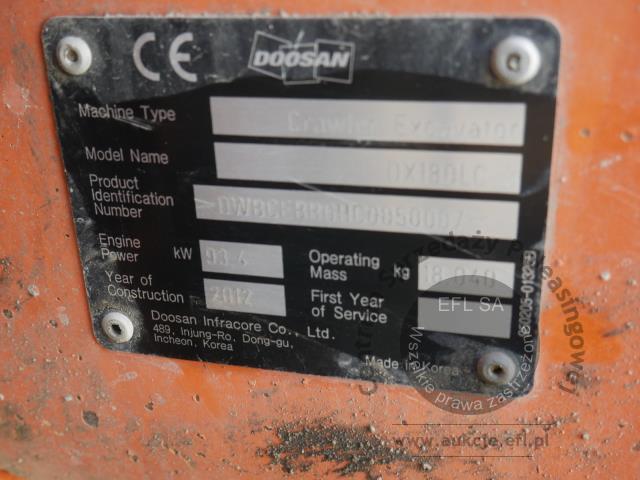 10 - Koparka gąsienicowa Doosan DX180LC 2012r.