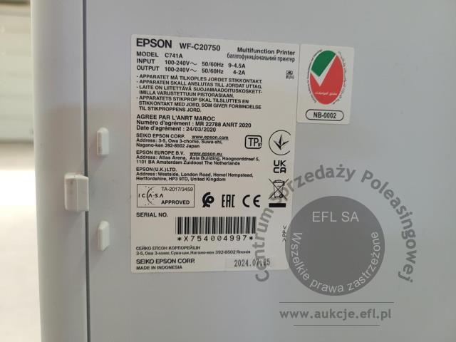 9 - Urządzenie wielofunkcyjne EPSON WF-C20750 2024r.