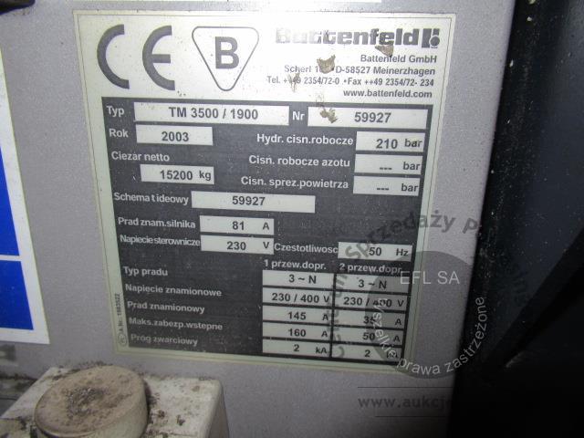 17 - Wtryskarka hydrauliczna BATTENFELD 2003r.