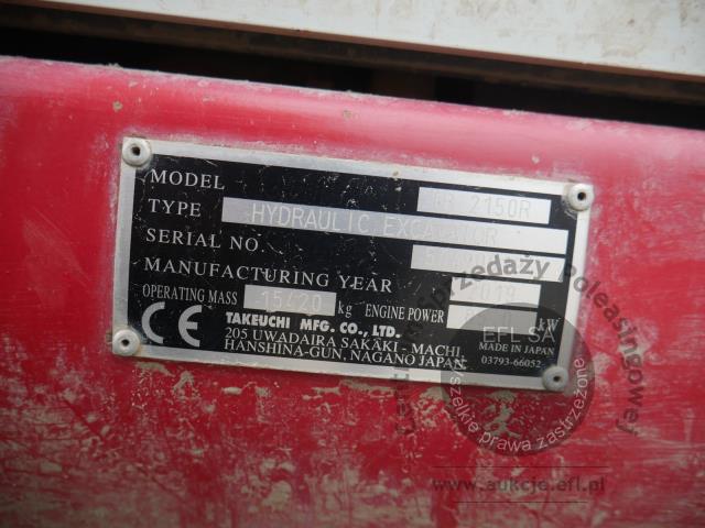 9 - Koparka gąsienicowa Takeuchi TB2150R 2018r.