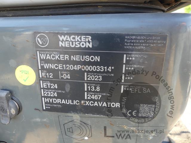 9 - Koparka gąsienicowa WACKER NEUSON ET24 15VDS  2023r.