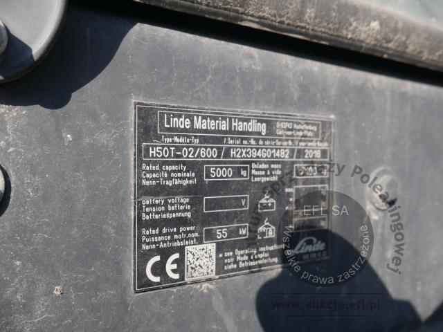 7 - Wózek widłowy LINDE H50T-02/600 2016r.