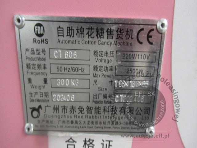 12 - Automat vendingowy do waty cukrowej CT-606