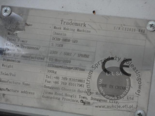 15 - 2 sekcyjna linia do produkcji maseczek ochronnych 2020r.