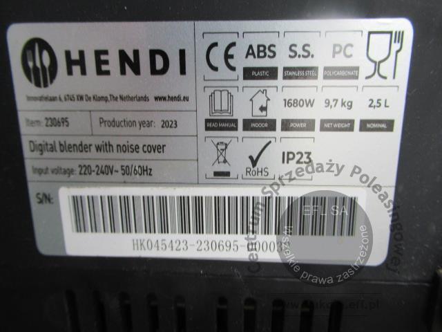 4 - Blender w obudowie wyciszającej HENDI model 230695 2023r.