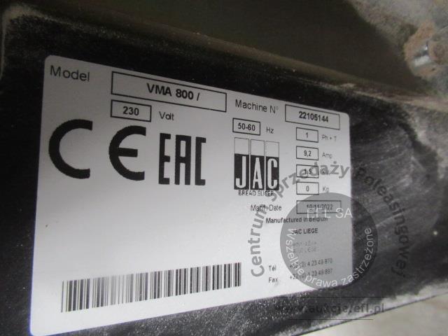 9 - Krajalnica tarczowa JAC model VMA 800 2022r.