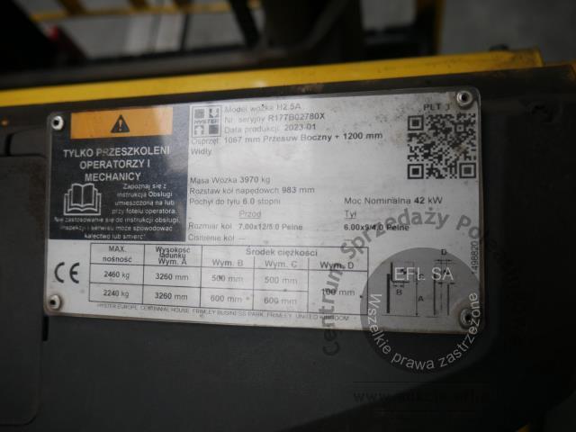7 - Wózek widłowy HYSTER H2.5A 2023r.