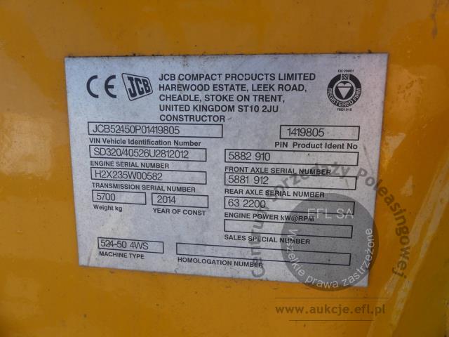 6 - Ładowarka teleskopowa JCB 524-50 4WS 2014r.