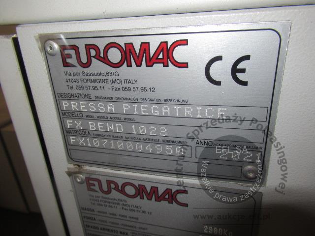 17 - Elektryczna prasa krawędziowa EUROMAC FX BEND 1023  2021r.
