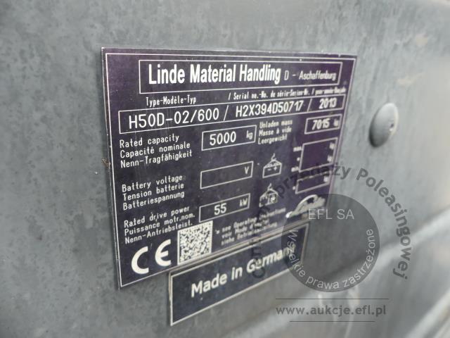 8 - WÓZEK WIDŁOWY LINDE H50D 2013r.