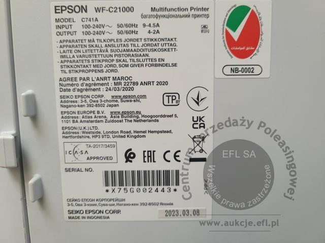 6 - Urządzenie wielofunkcyjne EPSON WF-C21000  2023r.