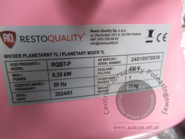 10 - Mikser planetarny RESTO QUALITY model RQB7-P