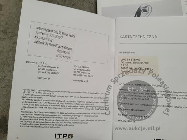 27 - Urządzenie kosmetyczne Cellu M6 ALLIANCE MEDICAL 2022r.