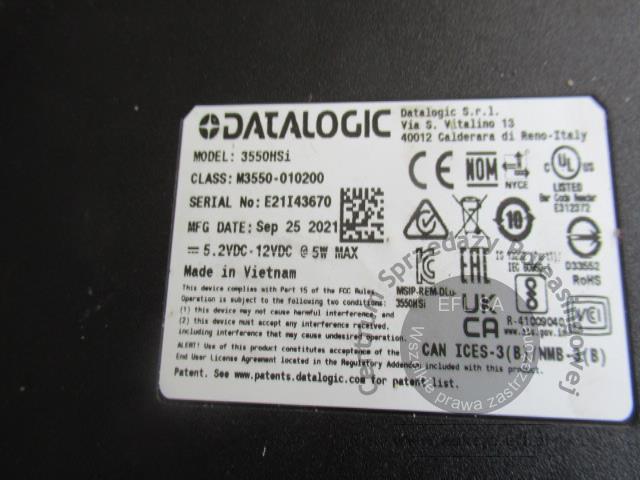 2 - Skaner kodów kreskowych Data Logic 3550 HSi