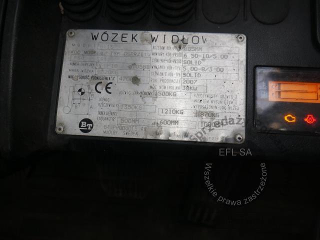 13 - Wózek widłowy BT GT15 Tonero 2007r.
