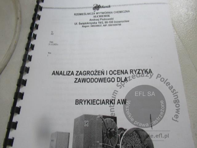 12 - Hydrauliczna prasa do brykietowania ALCHEMIK AW 60 2023r.