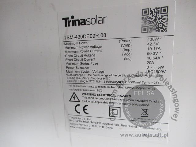 10 - Elementy instalacji fotowoltaicznej TRINASOLAR 49,88 kW