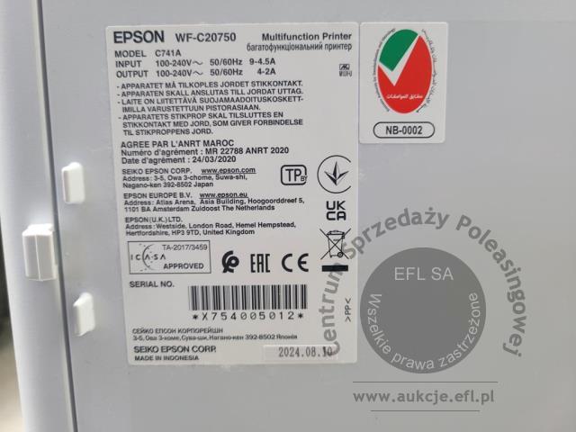 6 - Urządzenie wielofunkcyjne EPSON WF-C20750 2024r.